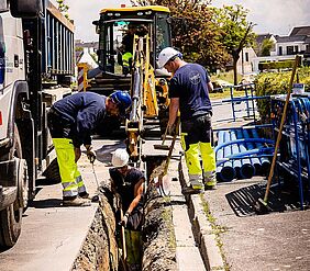 Travaux sur le réseau d'eau potable - photo de Sonia Lorec pour Lorient Agglo