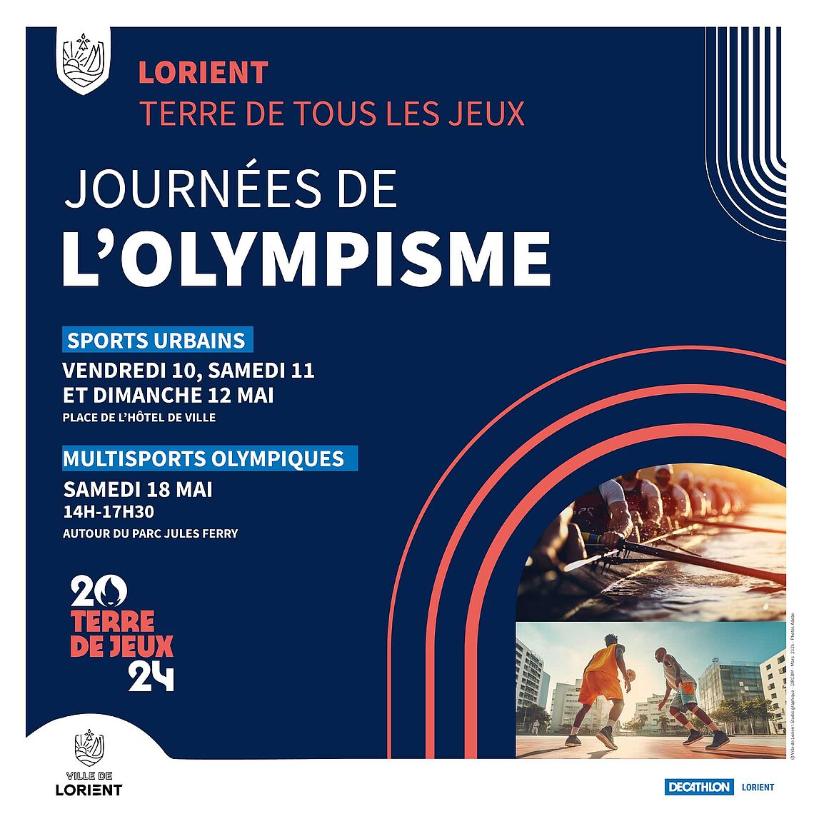 Le samedi 18 mai, après-midi consacrée aux sports olympiques - allée Loïc Le Page et parc Jules Ferry de 14h à 17h30