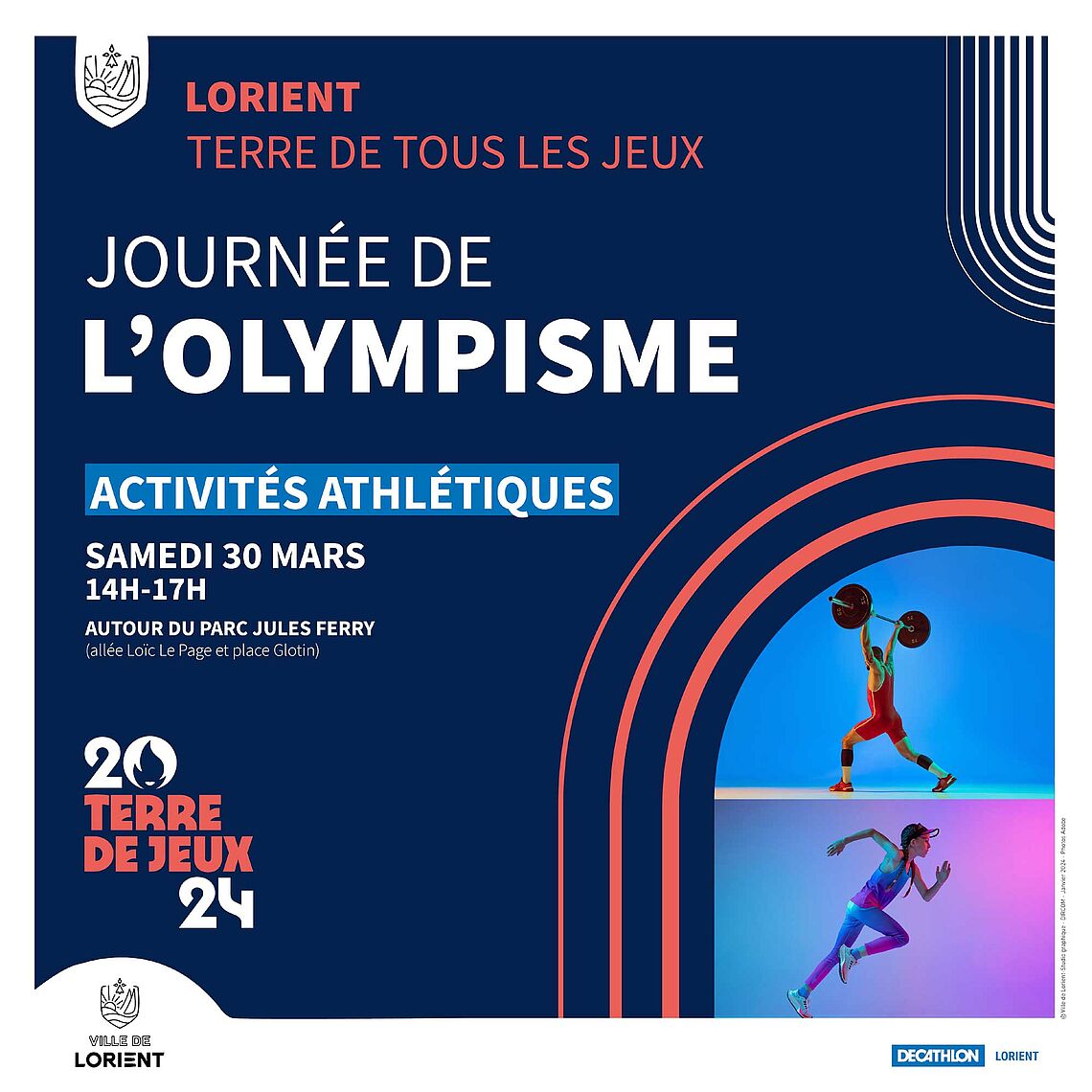 Journée de l’olympisme dédiée aux activités athlétiques. Cliquez pour accéder à un diaporama de photos prises le 30 mars par Fanch Galivel