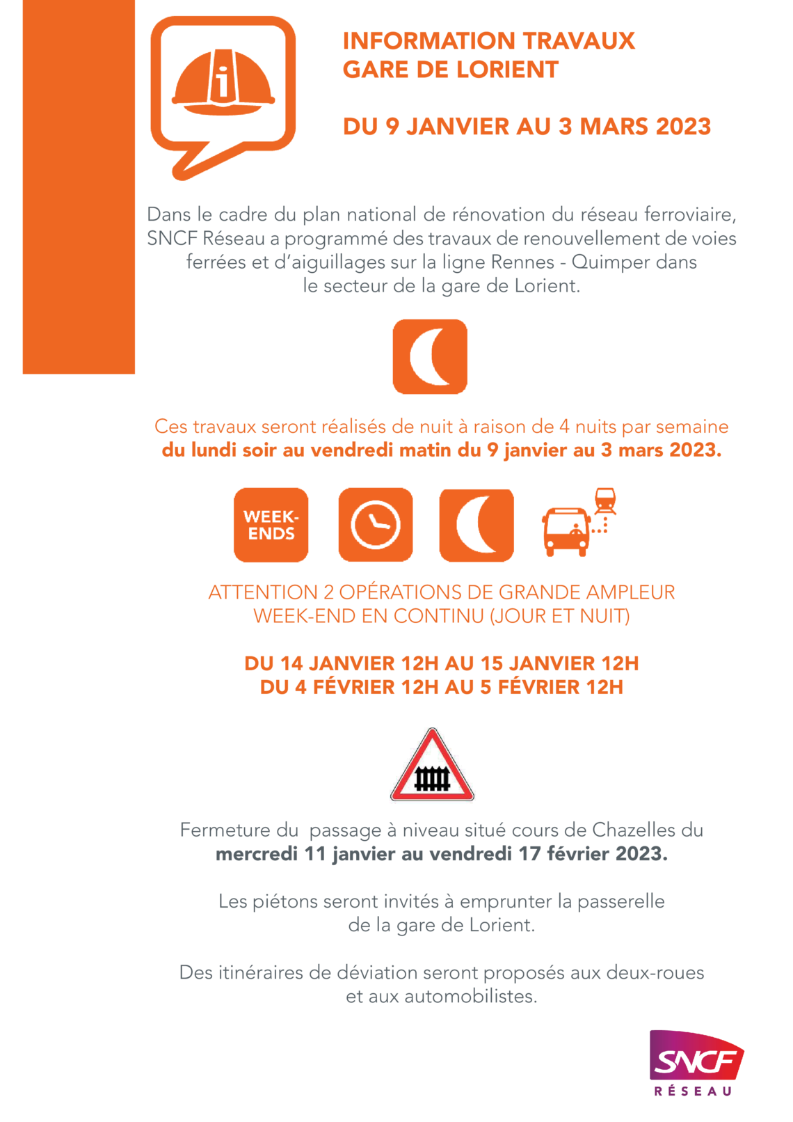 Affiche de la SNCF informant des travaux. Cliquez pour agrandir