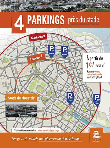 4 parkings - carte isochrone